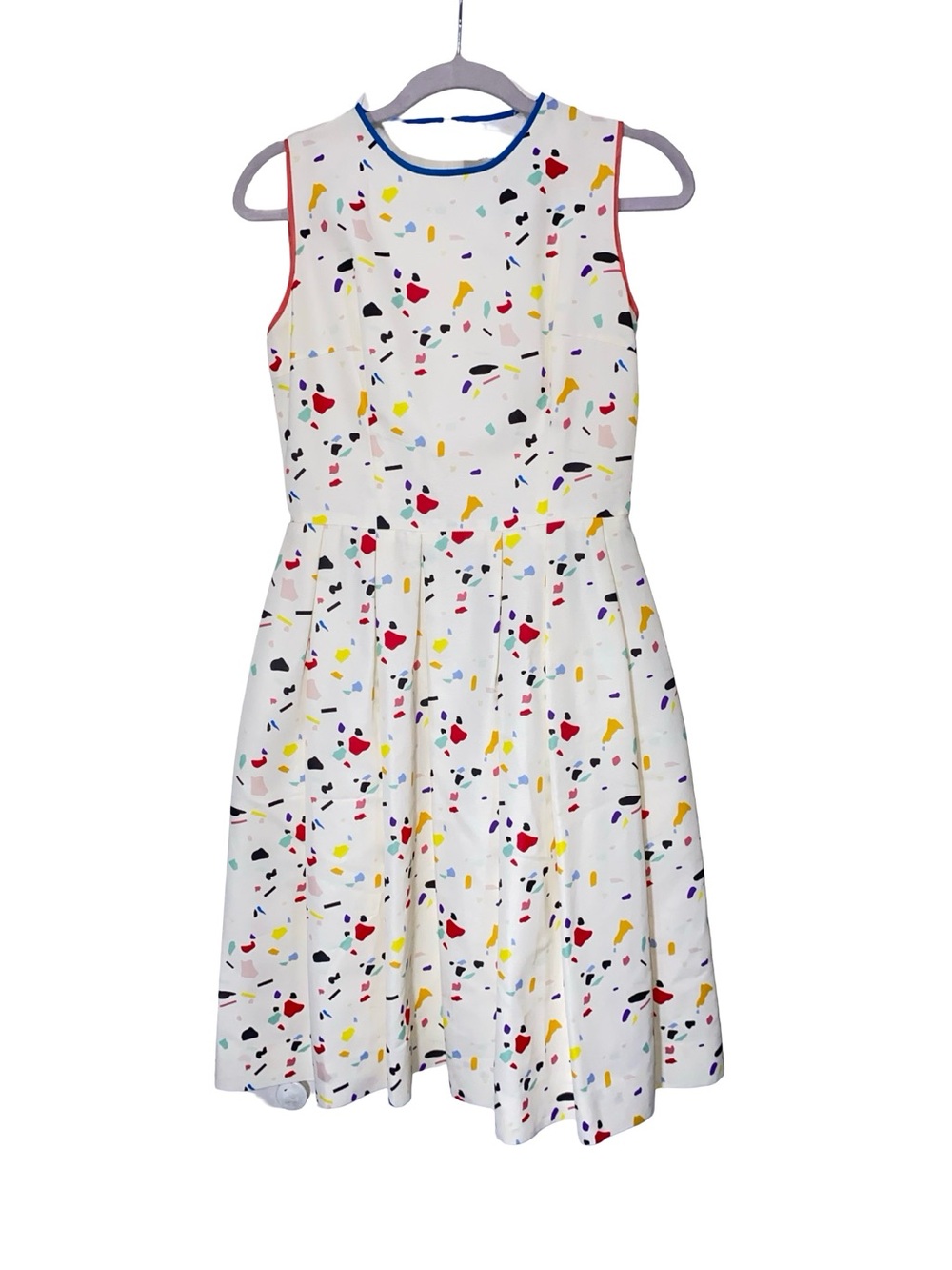 Carolina Herrera White Sleeveless Confetti-Print Midi Dress - Picture 2 of 10